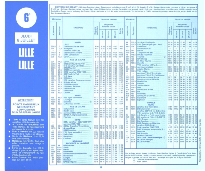 Tour de France 1982_Roadbook_Extrait 03